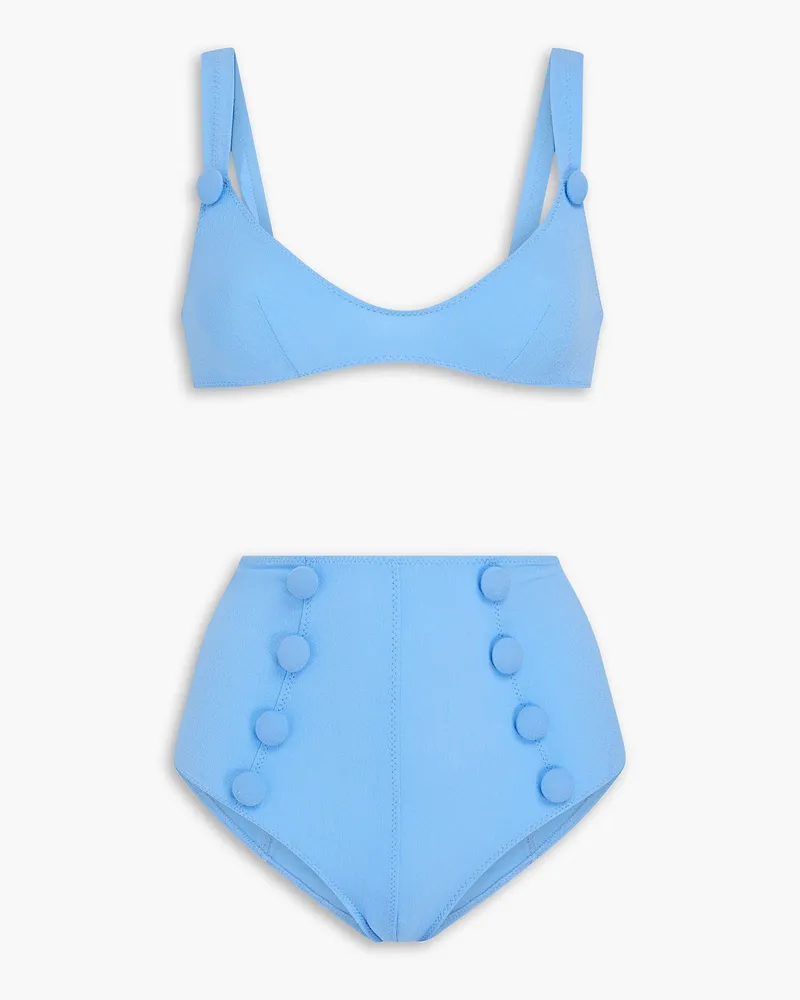 Lisa Marie Fernandez Magdalena Bikini aus Stretch-Crêpe Blau