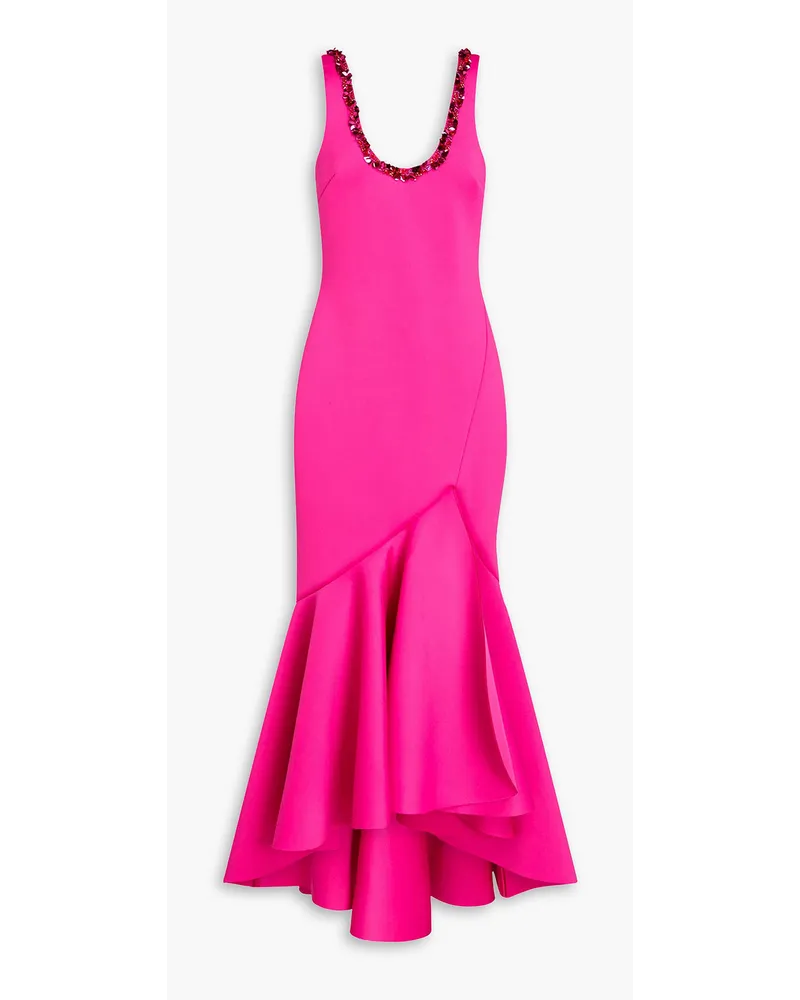 Badgley Mischka Asymmetrische Robe aus Scuba Pink