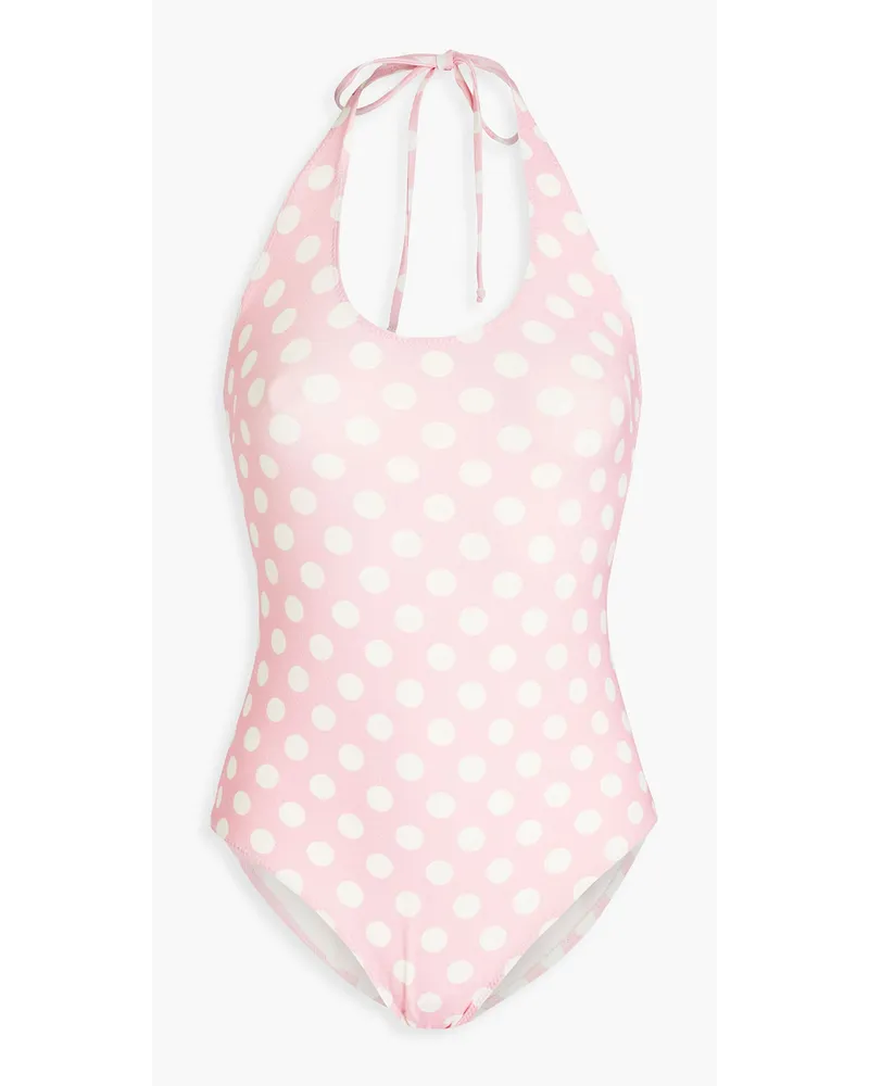 Lisa Marie Fernandez Amber Badeanzug mit Polka-Dots Pink