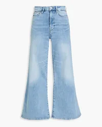 Frame Denim Le Palazzo Crop hoch sitzende Jeans mit weitem Bein Blau