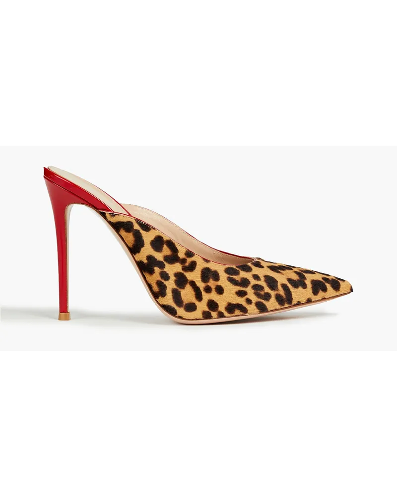 Gianvito Rossi Mules aus Kalbshaar mit Leopardenprint Animal-print