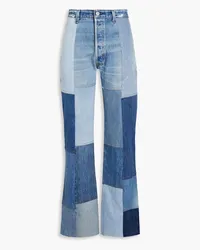 Levi's Amina hoch sitzende Jeans mit geradem Bein inPatchwork-Optik Blau