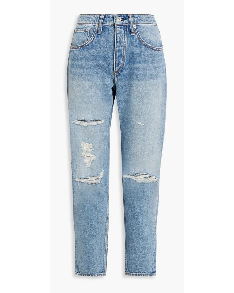 Rag & Bone Rosa Boyfriend-Jeans inDistressed-Optik Blau