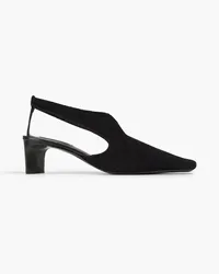 Jil Sander Slingback-Pumps aus Stretch-Strick Schwarz