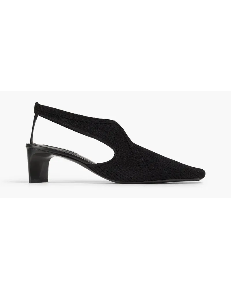 Jil Sander Slingback-Pumps aus Stretch-Strick Schwarz