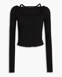 Helmut Lang Strickcardigan mit Cut-outs Schwarz