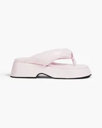 Ganni Plateausandalen aus wattiertem Kunstleder Pink