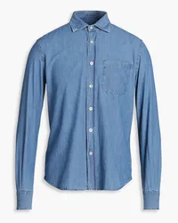 Slowear Glanshirt Hemd aus Baumwoll-Chambray Blau