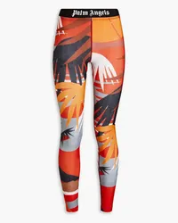 Palm Angels Bedruckte Stretch-Leggings Rot