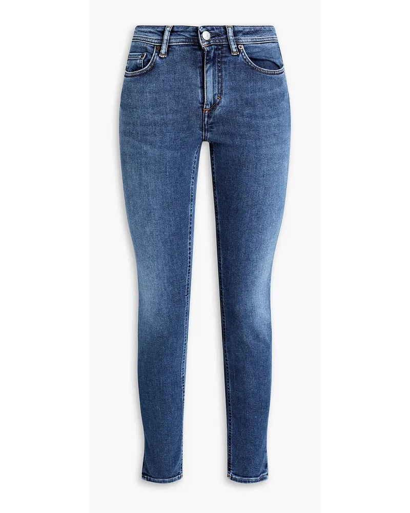 Acne Studios Halbhohe Cropped Skinny Jeans Blau