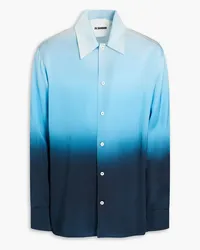 Jil Sander Hemd aus gefärbtem Satin Blau