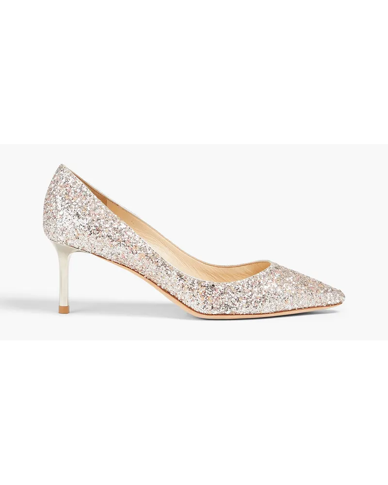 Jimmy Choo Romy 60 Pumps aus Webstoff mit Glitter-Finish Metallic