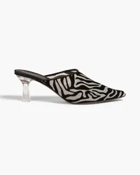 NEOUS Mules aus Devoré-Samt mit Zebraprint Animal-print