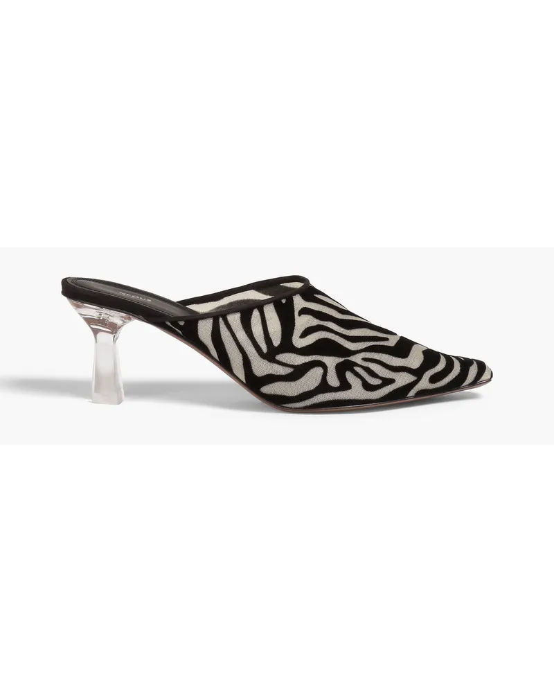 NEOUS Mules aus Devoré-Samt mit Zebraprint Animal-print