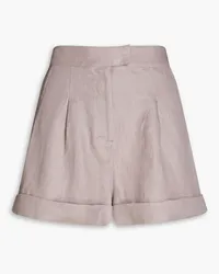 BONDI BORN Antigua Shorts aus Leinen-Twill mit Falten Lila