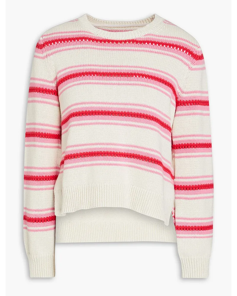 Chinti & Parker Gestreifter Pullover aus Baumwolle Pink