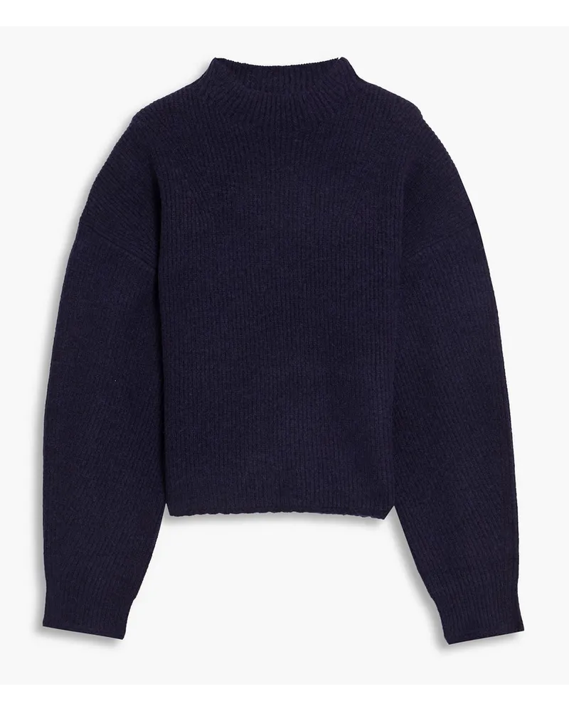 3.1 phillip lim Rollkragenpullover aus gebürstetem Rippstrick Blau