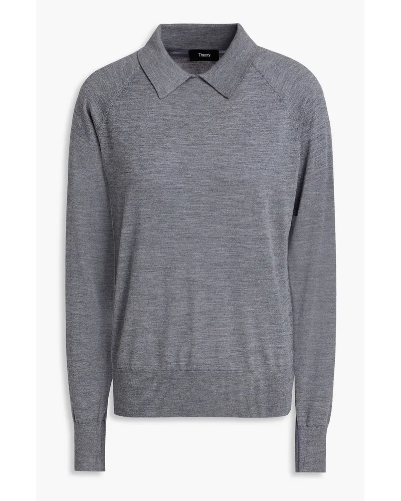 Theory Melierter Pullover aus einer Merinowollmischung Grau