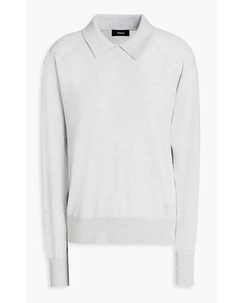 Theory Melierter Pullover aus einer Merinowollmischung Grau