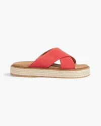 Iris & Ink Nattie Espadrille-Sandalen aus Veloursleder Rot