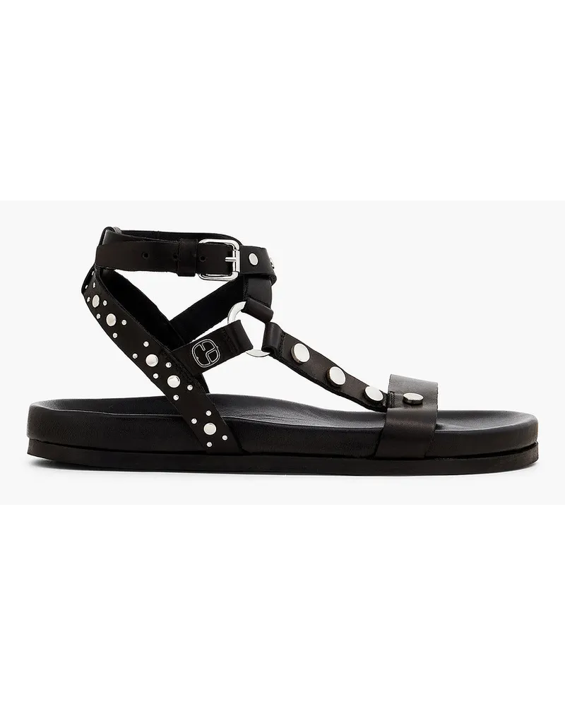 Claudie Pierlot Sandalen aus Leder mit Nieten Schwarz