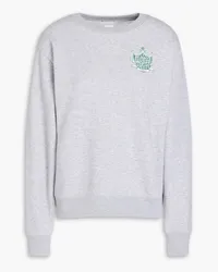 Kitsuné Meliertes Sweatshirt aus Frottee aus einer Baumwollmischung mit Logoprint Grau