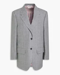 Thom Browne Karierter Blazer aus Flanell aus einer Woll-Kaschmirmischung Grau