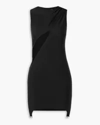 Courrèges Minikleid aus Stretch-Jersey mit Twist-Detail und Cut-outs Schwarz