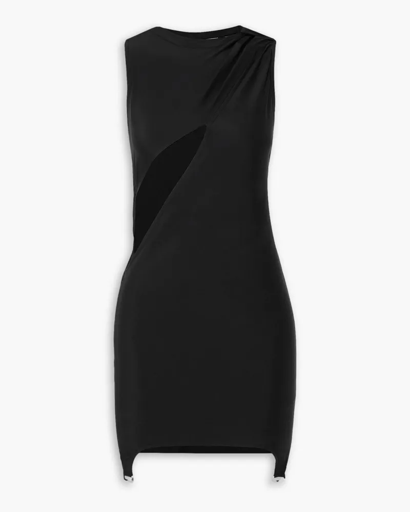 Courrèges Minikleid aus Stretch-Jersey mit Twist-Detail und Cut-outs Schwarz