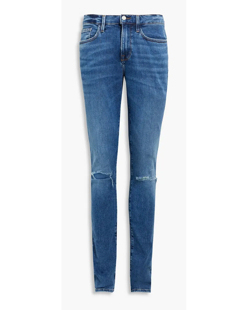 Frame Denim L'Homme ausgewaschene Skinny Jeans aus Denim inDistressed-Optik Blau