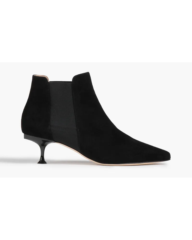 Sergio Rossi Ankle Boots aus Veloursleder Schwarz