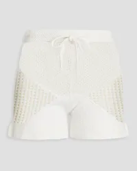 Zimmermann Shorts aus Häkelstrick aus Baumwolle Weiß