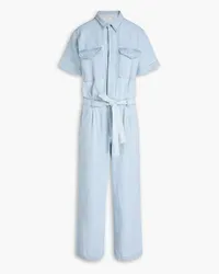 Rag & Bone Jumpsuit aus Denim mit Falten und Gürtel Blau