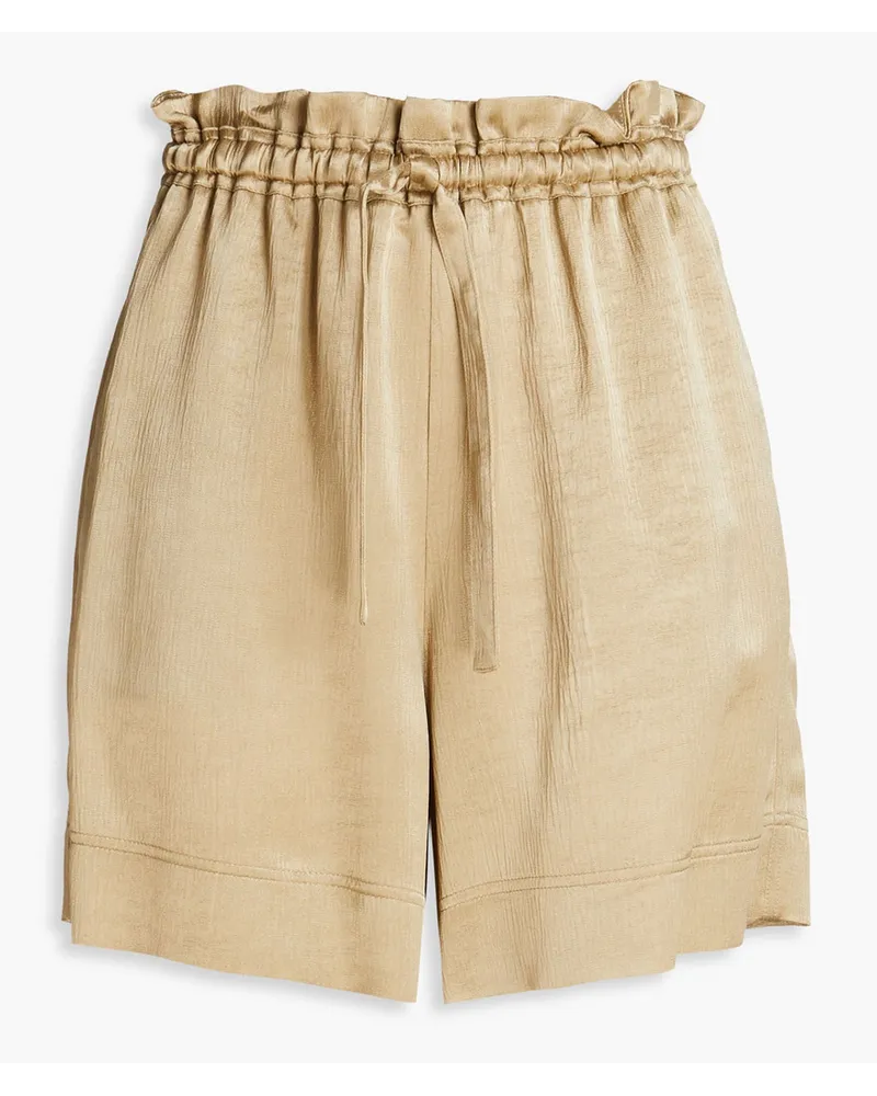 By Malene Birger Villarricn Shorts aus glänzendem Crêpe inKnitteroptik Neutral