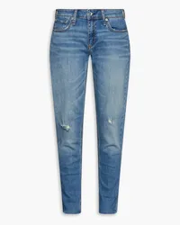 Rag & Bone Dre halbhohe Jeans mit schmalem Bein inDistressed-Optik Blau