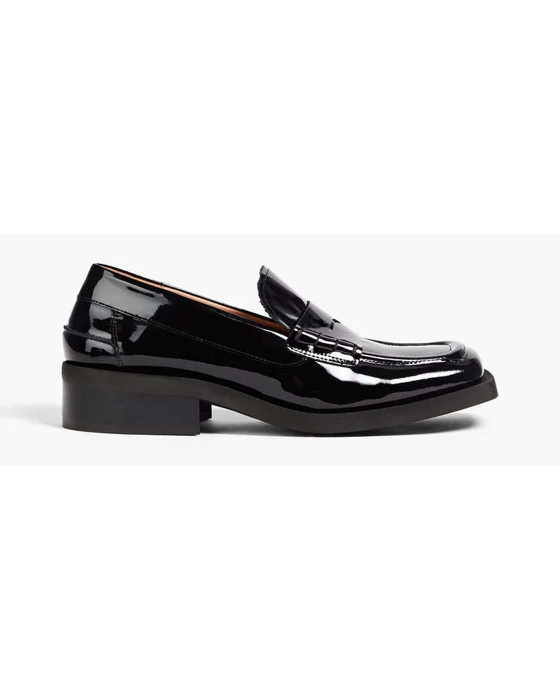 Ganni Loafers aus Lackleder Schwarz