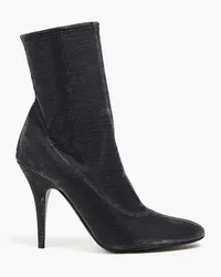 Giuseppe Zanotti Felicienne Ankle Boots aus Stretch-Strick inMetallic-Optik Grau