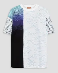 Missoni T-Shirt aus Häkelstrick inPatchwork-Optik Blau