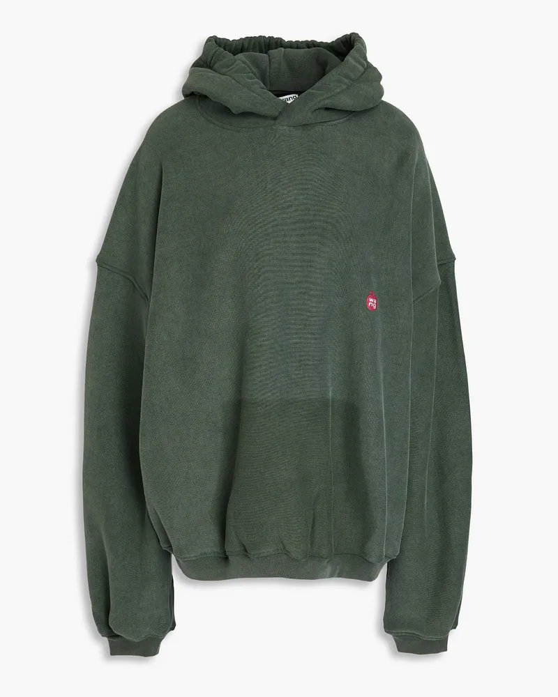 Alexander Wang Hoodie aus Baumwollfrottee Grün