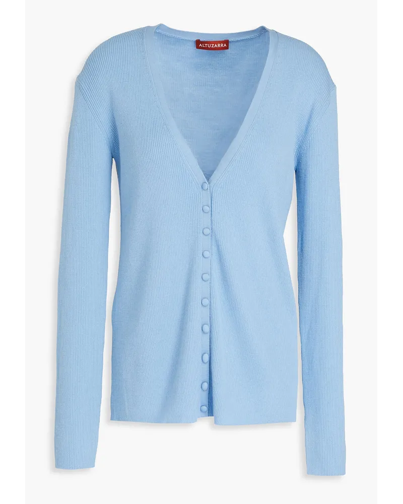 Altuzarra Gerippter Cardigan aus einer Merinowollmischung Blau