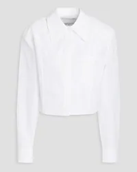 3.1 phillip lim Cropped cotton-blend poplin shirt Weiß