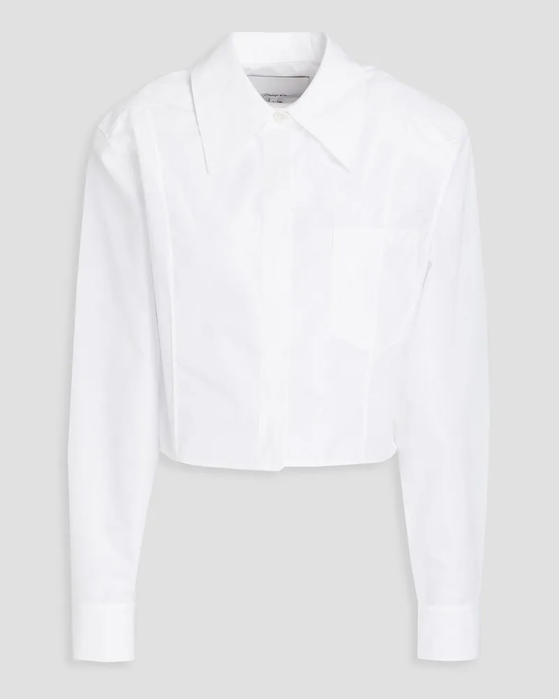 3.1 phillip lim Cropped cotton-blend poplin shirt Weiß