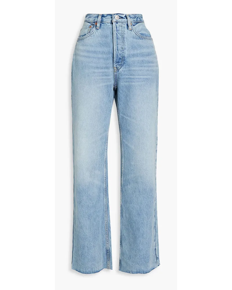 RE/DONE Hoch sitzende Jeans mit weitem Bein inausgewaschener Optik Blau