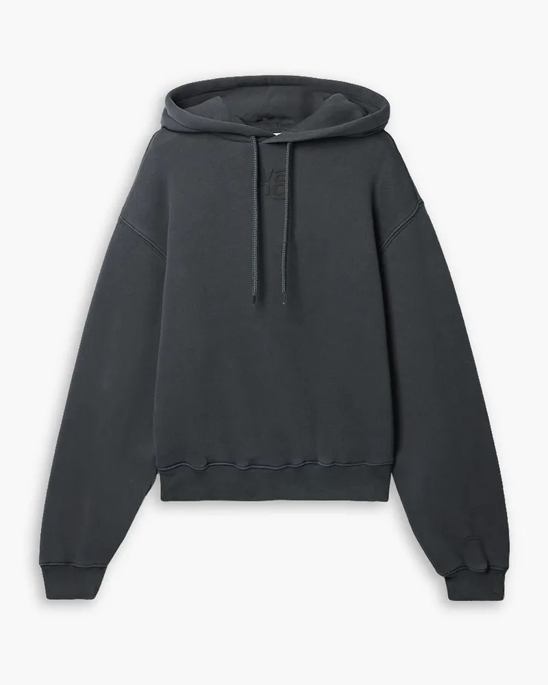 Alexander Wang Essential Hoodie aus Jersey aus einer Baumwollmischung mit Print Grau