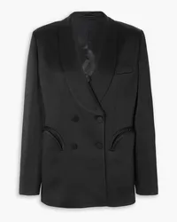 Blazé Milano Heart Smoking doppelreihiger Blazer aus Satin Schwarz