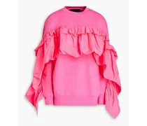 REDValentinoOversized-Sweatshirt aus Frottee aus einer Baumwollmischung mit Tafteinsatz