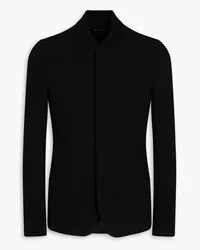 Emporio Armani Doppelreihiger Blazer aus Cloqué mit Rautenmuster Schwarz