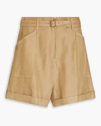 Sandro Shorts aus Webstoff mit Gürtel und Flammgarneffekt Neutral