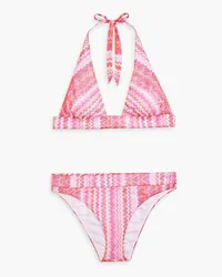 Missoni Triangel-Bikini aus Häkelstrick Pink