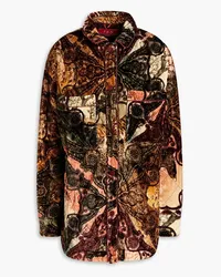 For Restless Sleepers Jacke aus gestepptem Samt mit Paisley-Print Grün